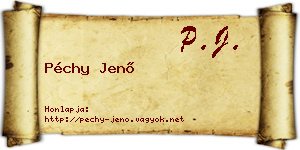 Péchy Jenő névjegykártya