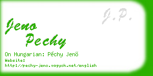 jeno pechy business card