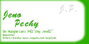 jeno pechy business card